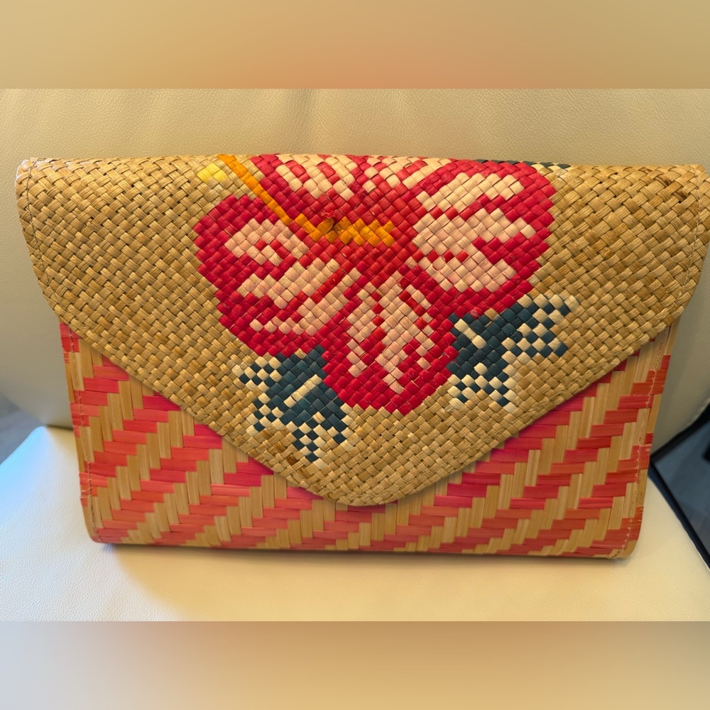 Tommy Bahama Handwoven Floral Envelope Clutch